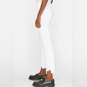NWT FRAME Le High Straight Cascade Hem denim jeans in Blanc White size 28